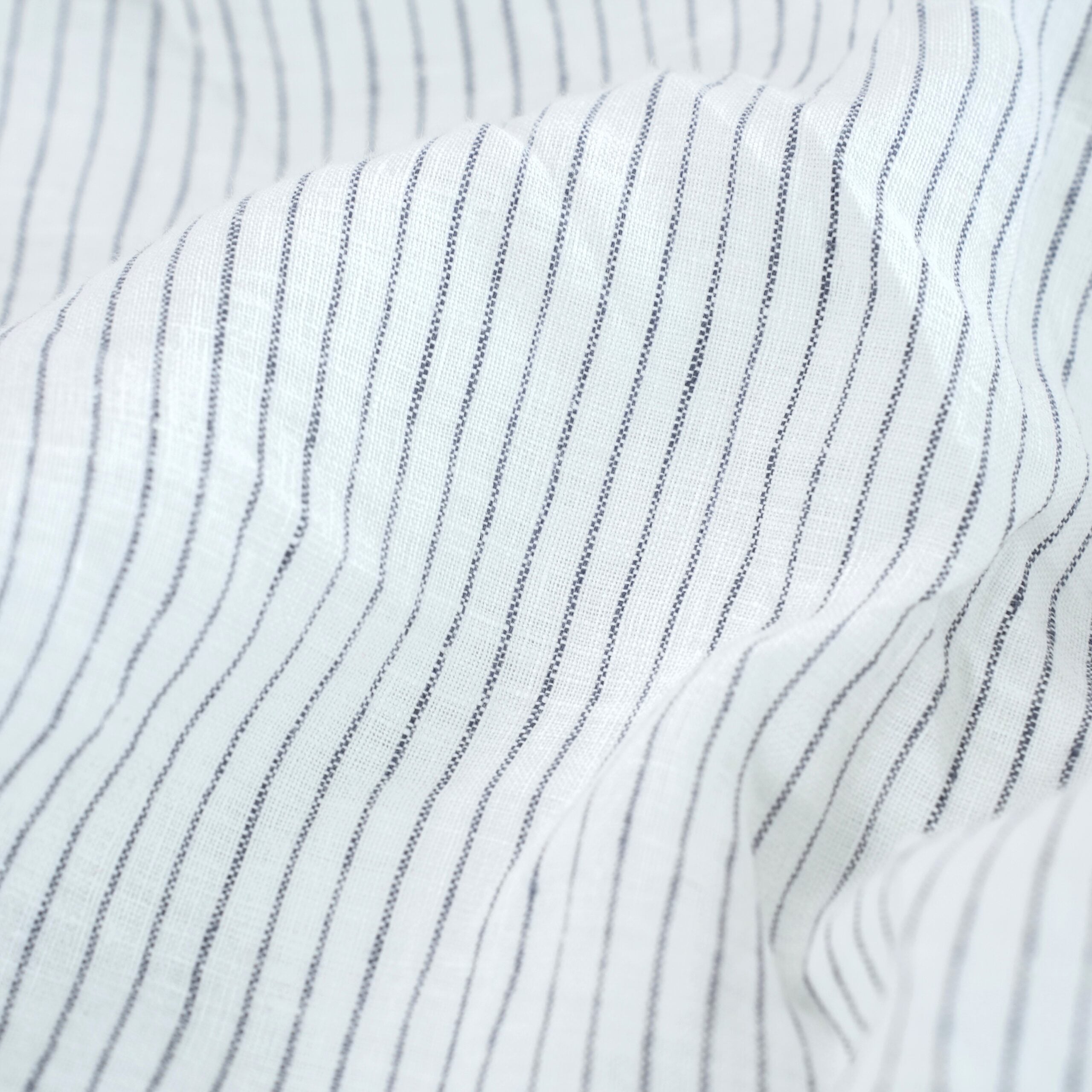Black Striped French Linen Pillowcase | Yarn-Dyed | Handmade