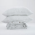 Black Striped French Linen Duvet Cover+2 Pillowcases Set - Yarn Dyeing 59