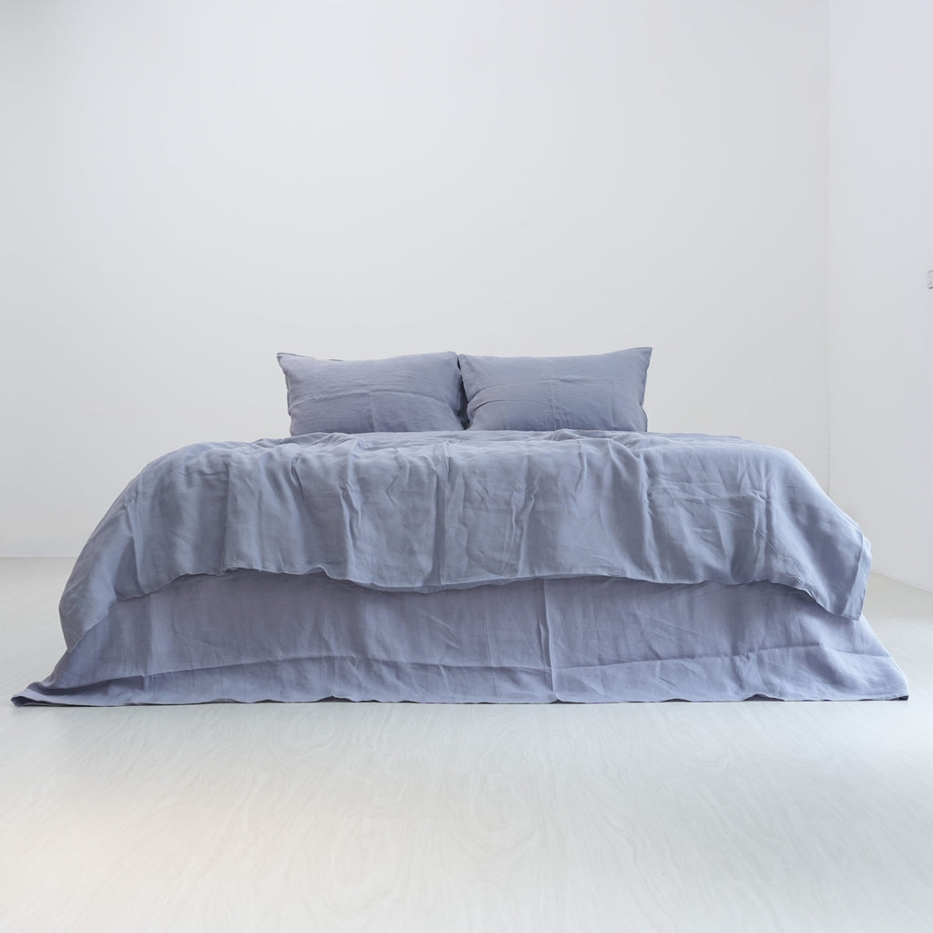 Steel French Linen Duvet Cover | Plain Dyeing