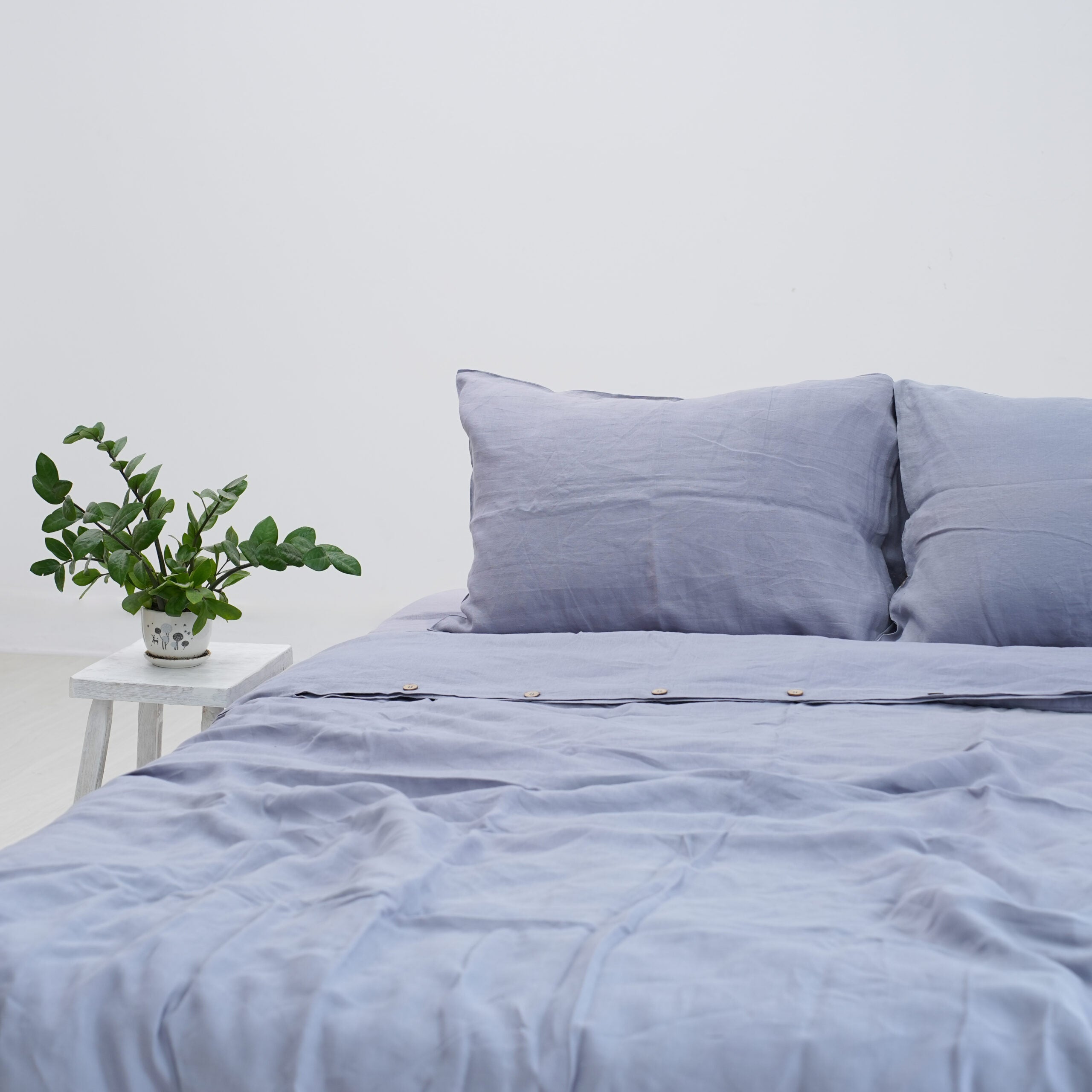 Steel French Linen Top Sheet | 100% Linen Flat Sheet