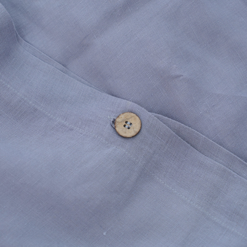 Steel French Linen Duvet Cover | Plain Dyeing