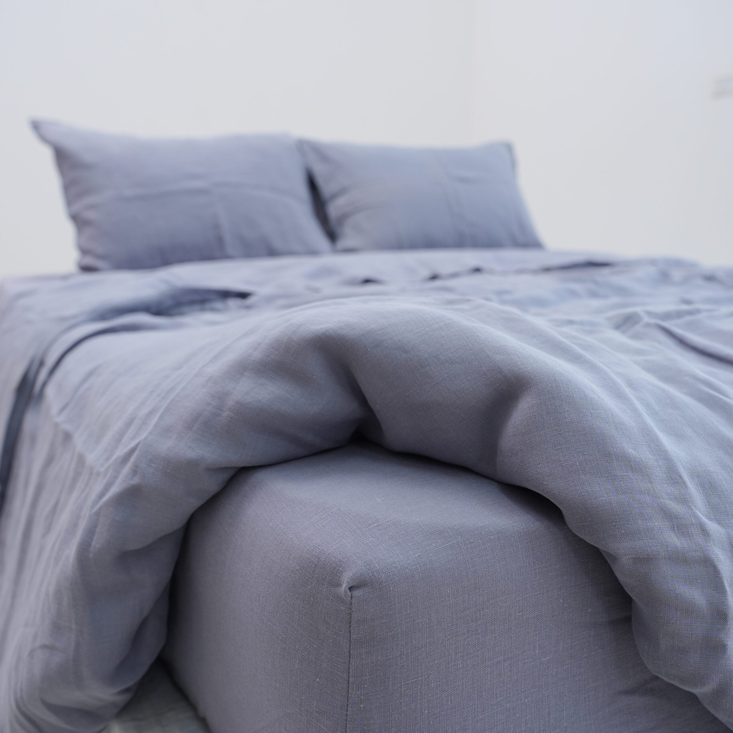 Steel French Linen Top Sheet | 100% Linen Flat Sheet