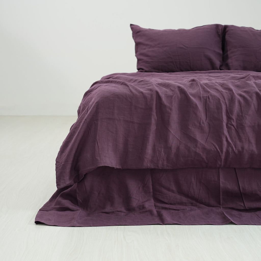 Violet Purple French Linen Fitted Sheet | Handmade