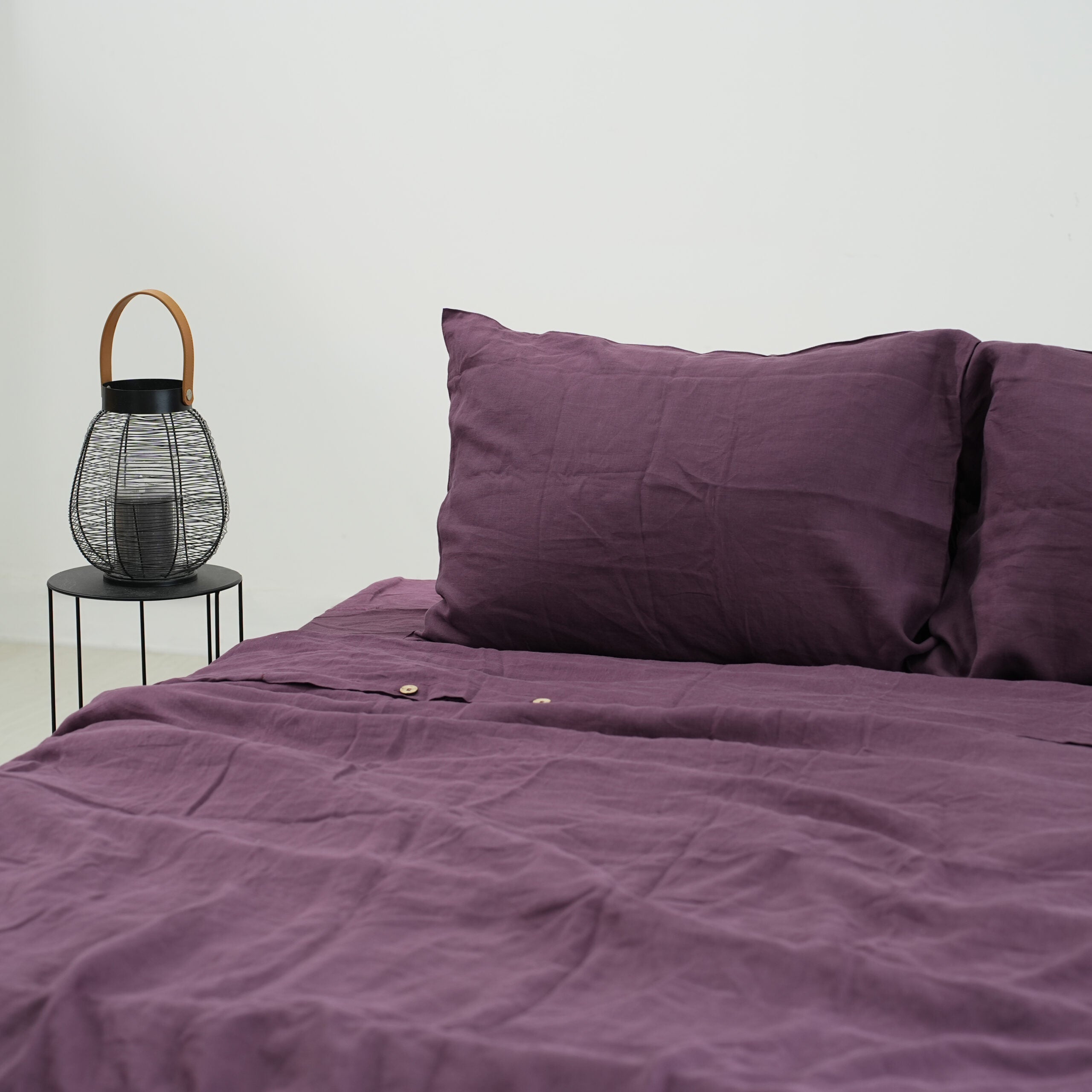 Violet Purple French Linen Fitted Sheet | Handmade