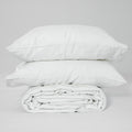 White French Linen Duvet Cover+2 Pillowcases Set - Plain Dyeing 05