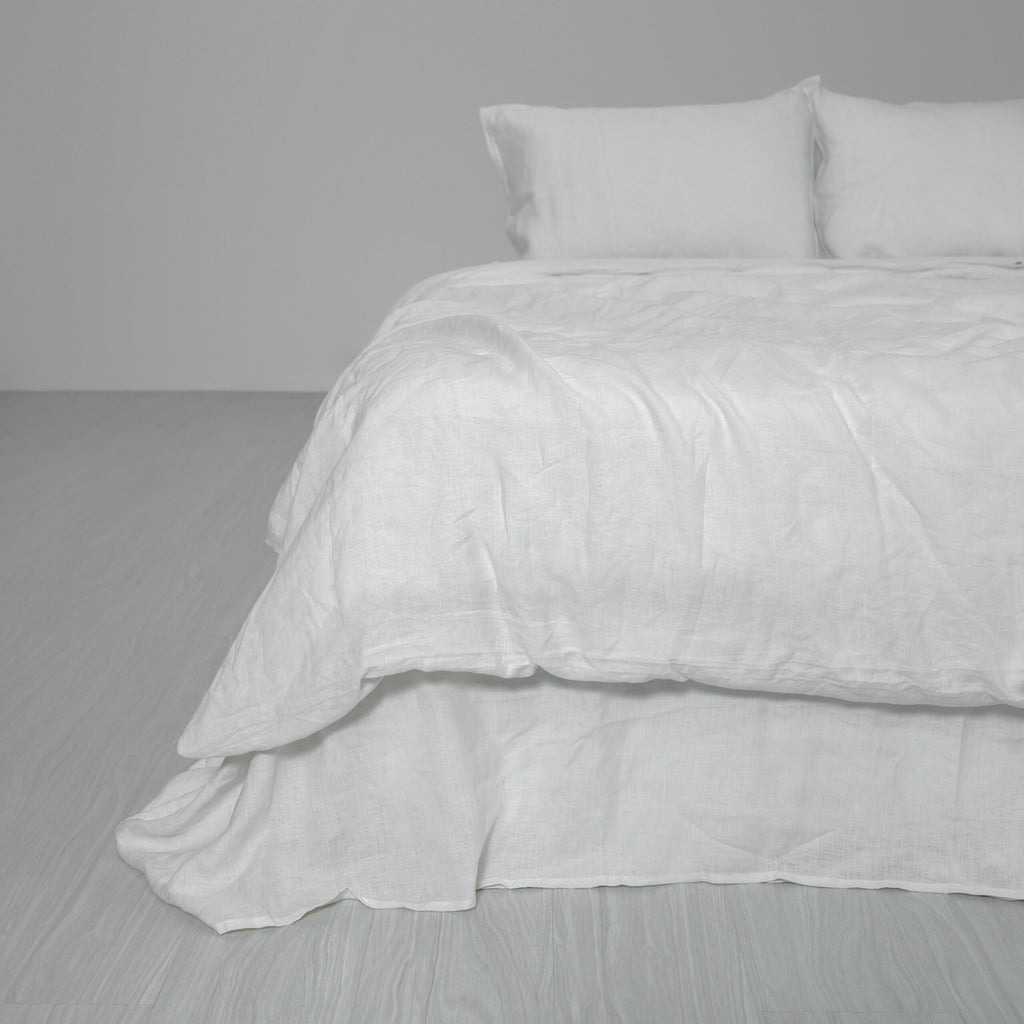 White French Linen Duvet Cover+2 Pillowcases Set - Plain Dyeing 05