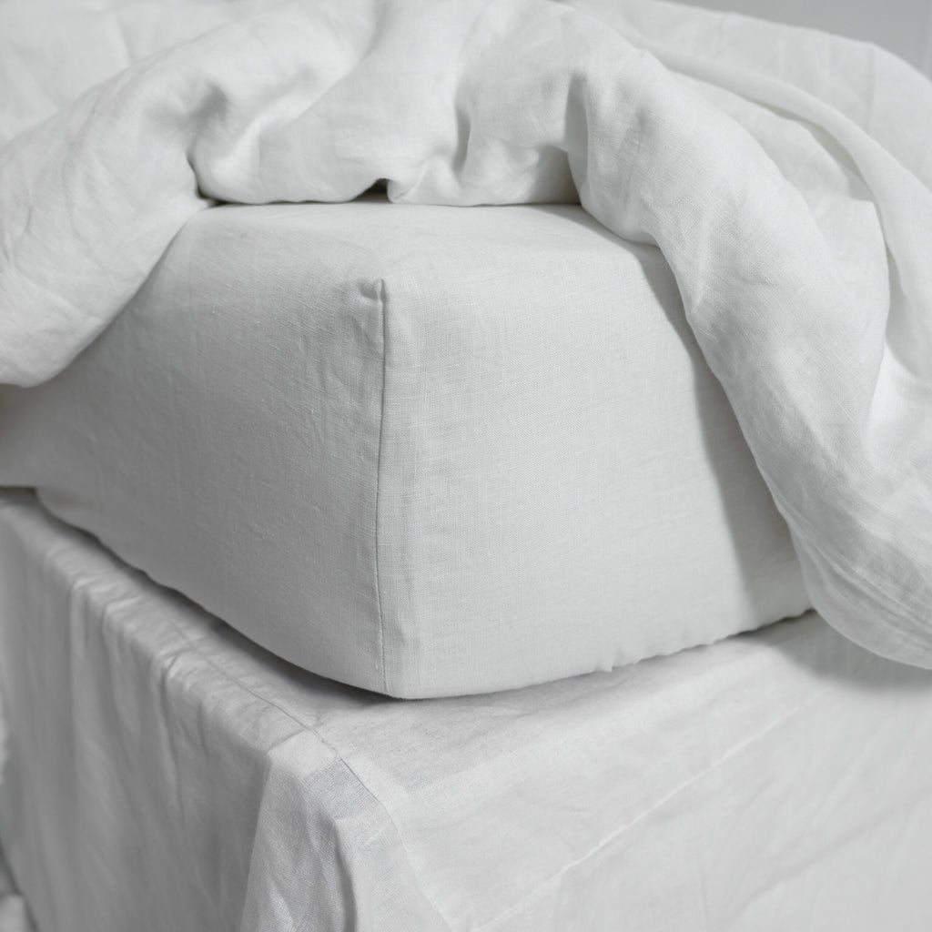 White French Linen Duvet Cover+2 Pillowcases Set - Plain Dyeing 05