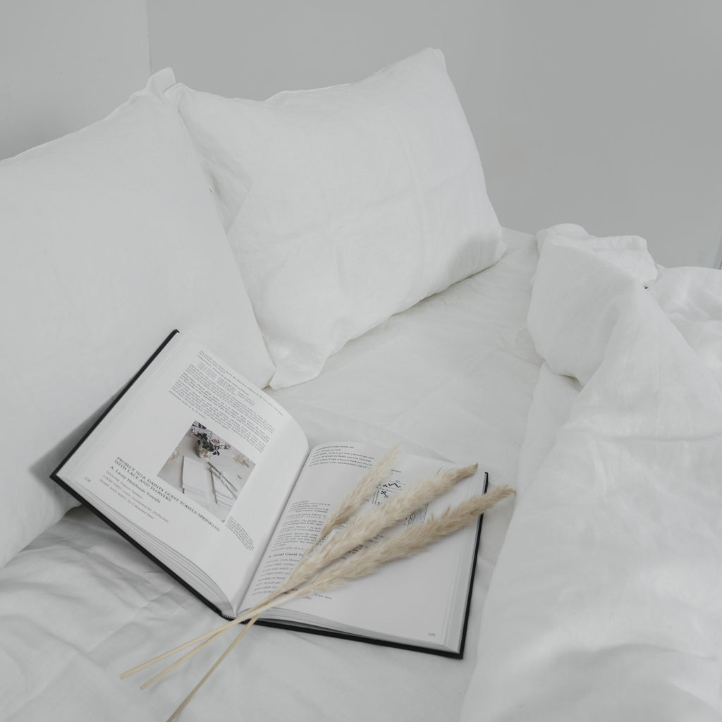 White French Linen Duvet Cover+2 Pillowcases Set - Plain Dyeing 05