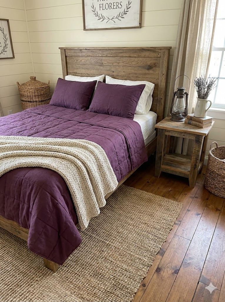 French Linen Quilted Blanket