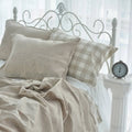 Dark Flax French Linen Duvet Cover Set - 4-Piece Yarn-Dyed Bed Linen