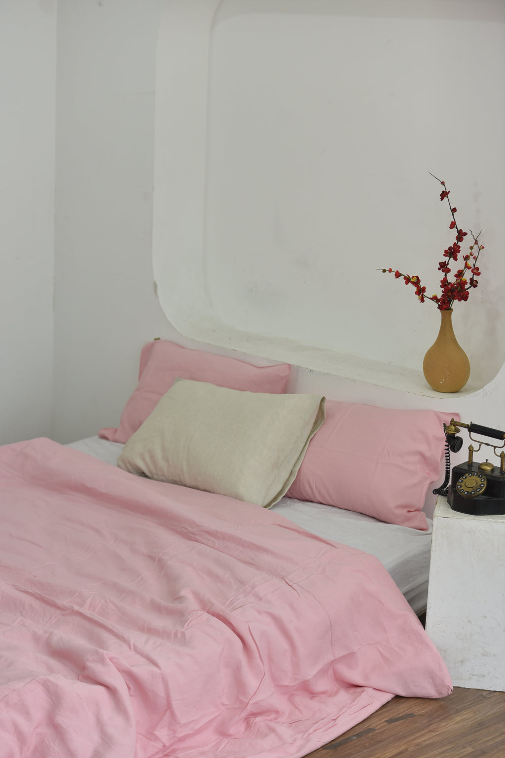 Blush Bamboo Linen Duvet Cover | 45% Linen 55% Bamboo Rayon