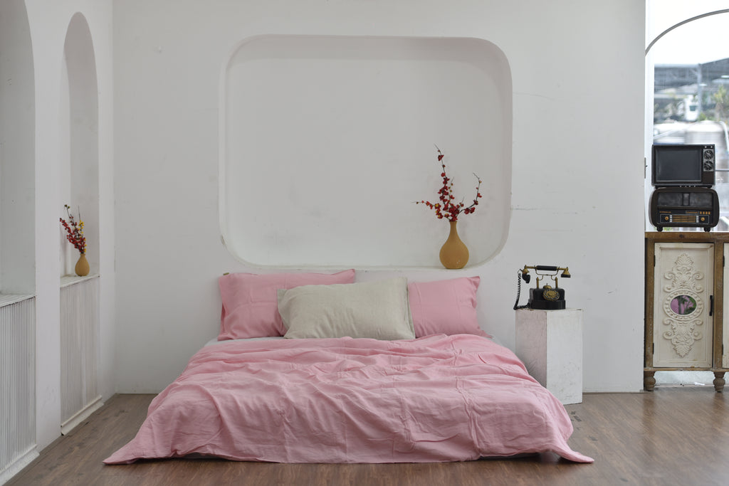 Blush Bamboo Linen Duvet Cover | 45% Linen 55% Bamboo Rayon