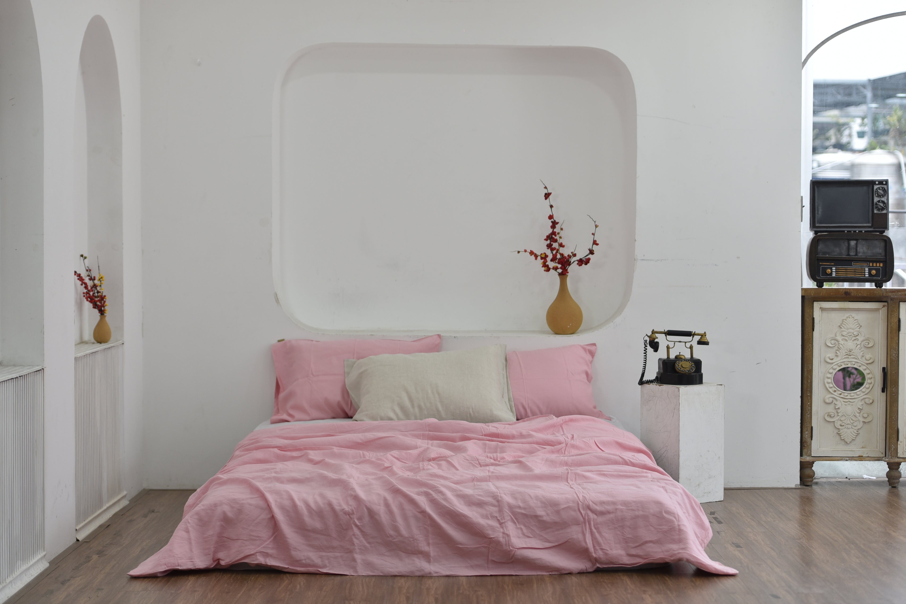 Blush Bamboo Linen Duvet Cover | 45% Linen 55% Bamboo Rayon