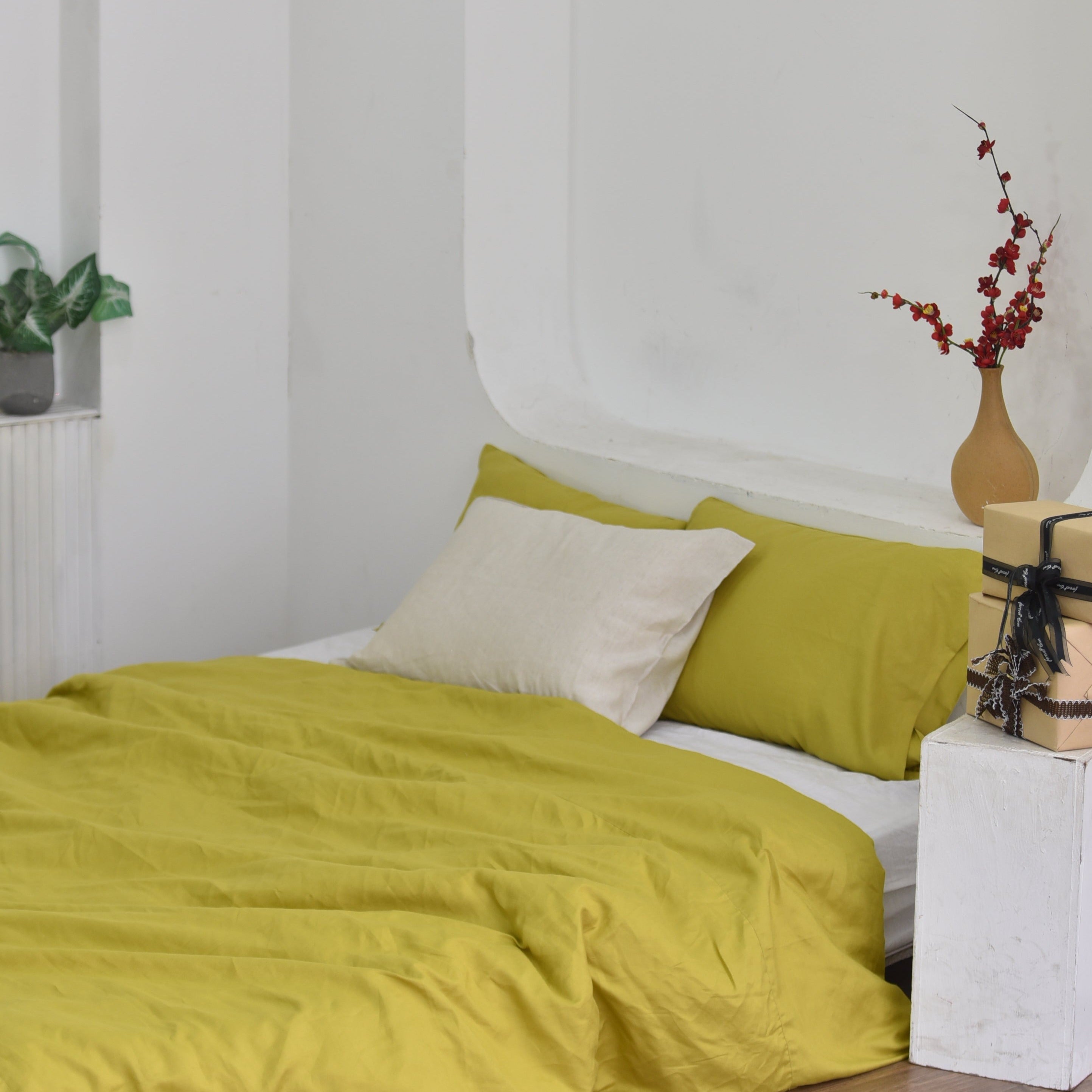 Butter Bamboo Linen Duvet Cover Set – 4-Piece | 45% Linen 55% Bamboo Rayon