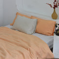 Cantaloupe Bamboo Linen Duvet Cover Set – 4-Piece | 45% Linen 55% Bamboo Rayon