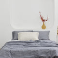 Denim Blue Bamboo Linen Duvet Cover Set – 4-Piece Bed Linen | 45% Linen 55% Bamboo Rayon | 165 GSM