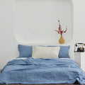 Cerulean Blue Bamboo Linen Duvet Cover Set – 4-Piece | 45% Linen 55% Bamboo Rayon
