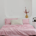 Blush Pink Bamboo Linen Duvet Cover Set – 4-Piece Bed Linen | 45% Linen 55% Bamboo Rayon | 165 GSM