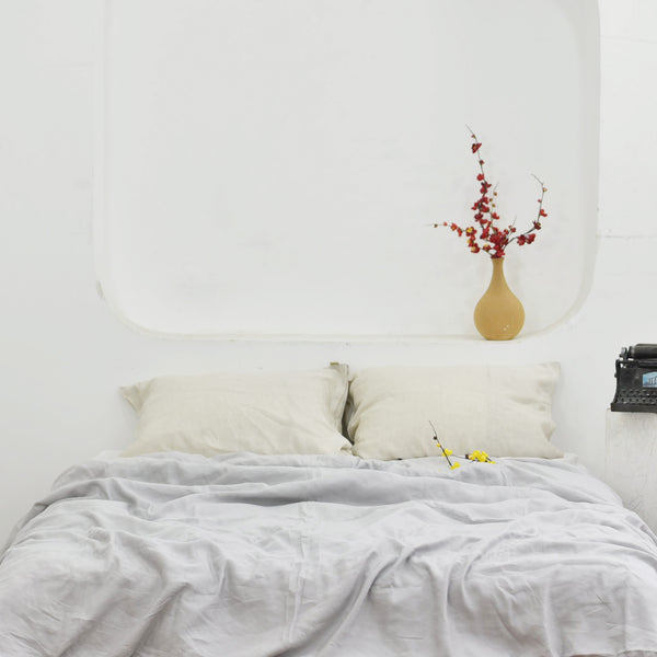 Cream Bamboo Linen Duvet Cover Set – 4-Piece Bed Linen | 45% Linen 55% Bamboo Rayon | 165 GSM