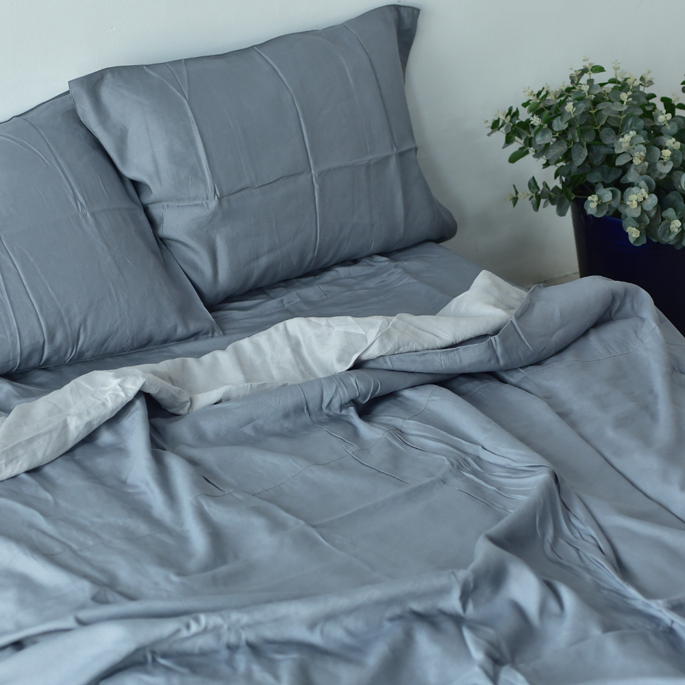 Flint Bamboo Linen Duvet Cover | 45% Linen 55% Bamboo Rayon