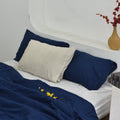 Navy Blue Bamboo Linen Pillowcases