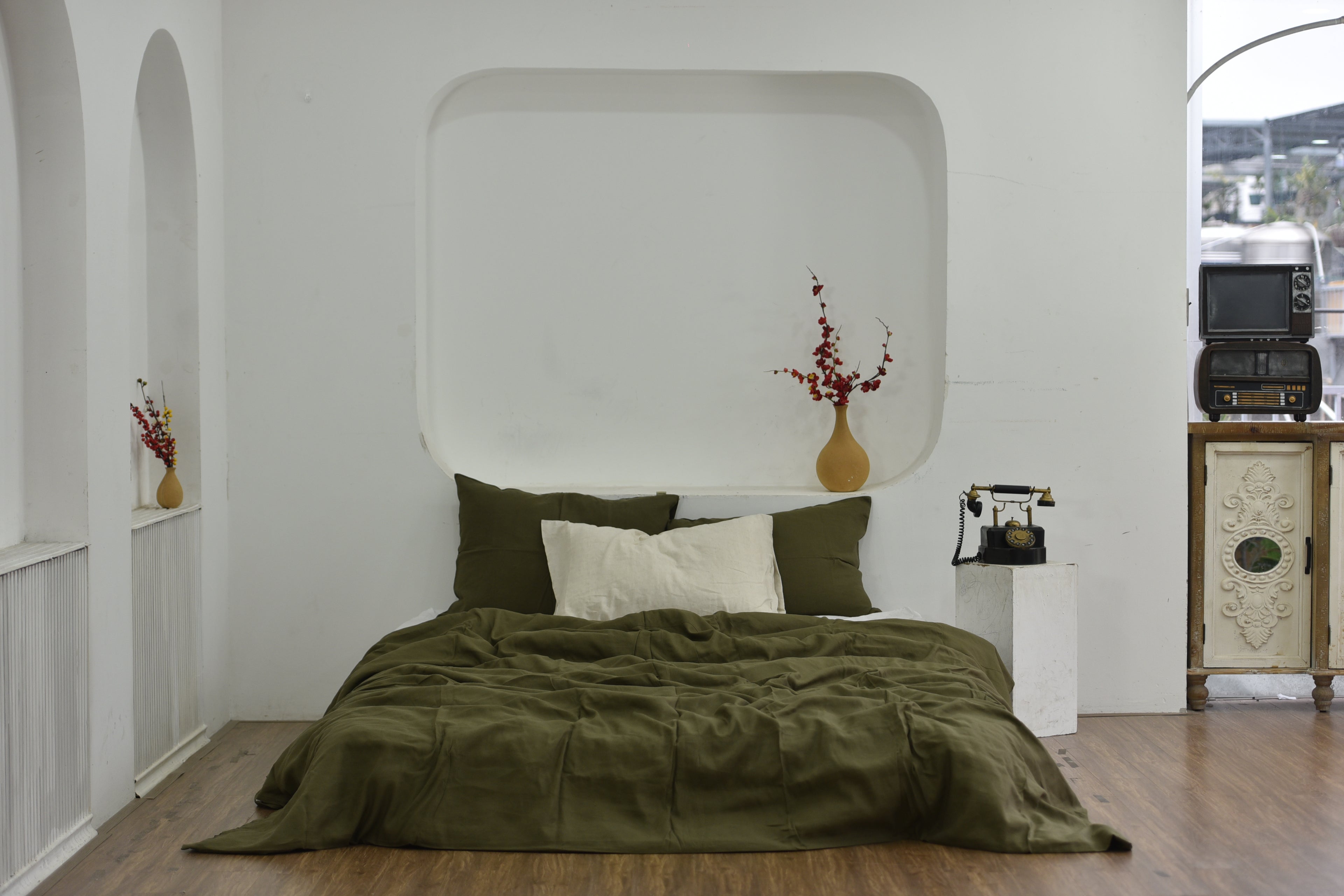 Bamboo Linen Duvet Cover - Juniper | 45% Linen 55% Bamboo Rayon