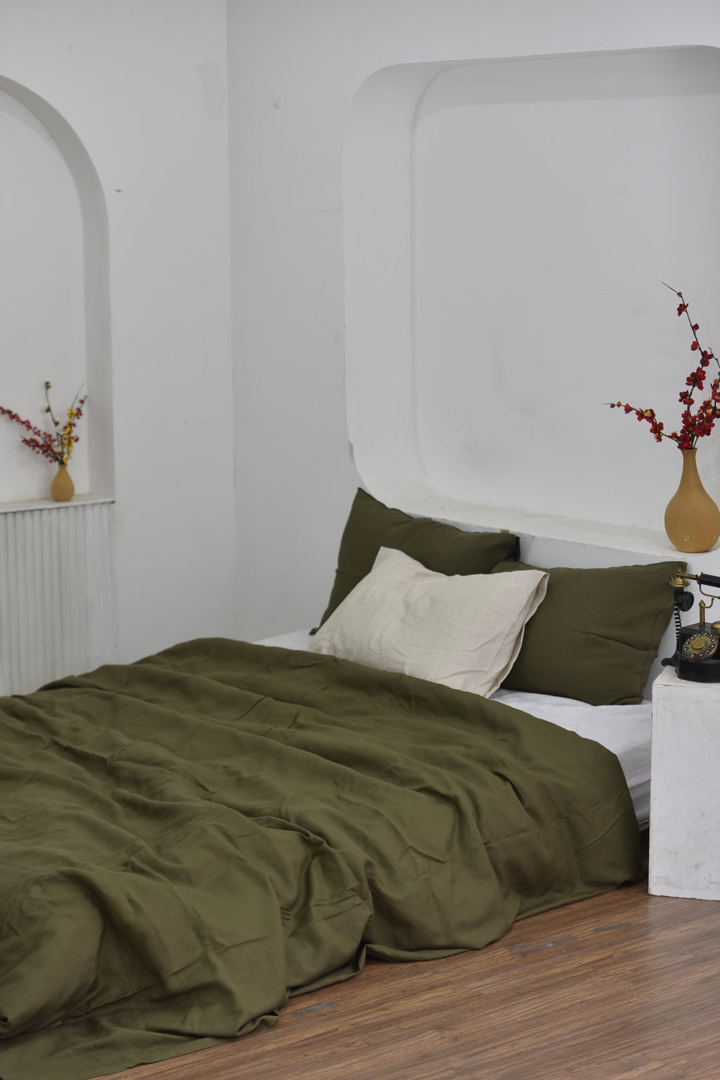 Bamboo Linen Duvet Cover - Juniper | 45% Linen 55% Bamboo Rayon