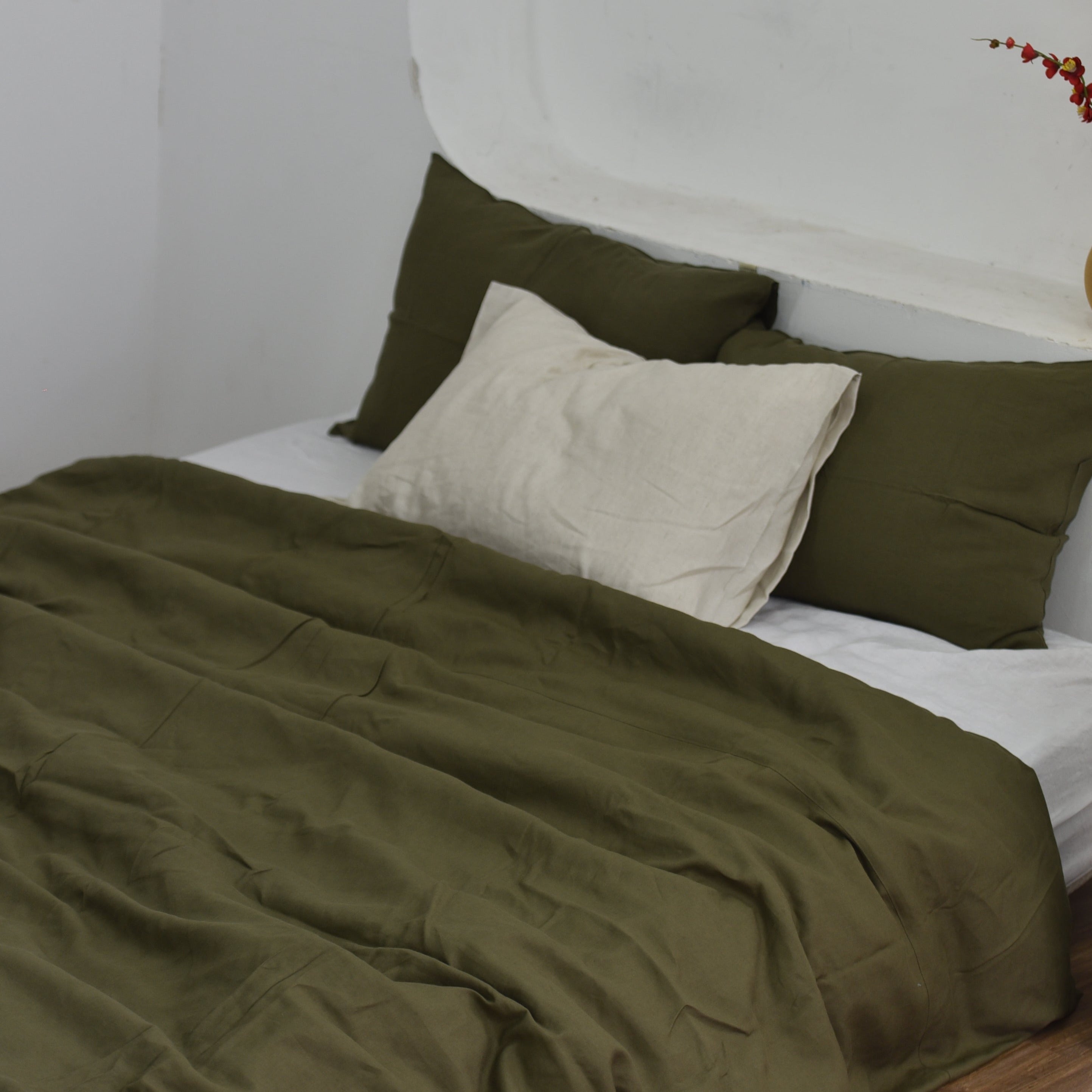 Juniper Bamboo Linen Duvet Cover Set – 4-Piece Bed Linen | 45% Linen 55% Bamboo Rayon | 165 GSM