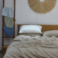 Trout Gray Bamboo Linen Duvet Cover Set – 4-Piece | 45% Linen 55% Bamboo Rayon