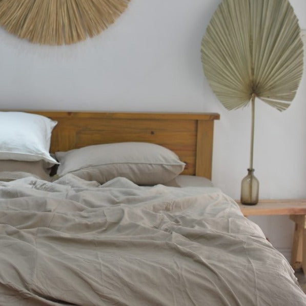 Trout Gray Bamboo Linen Duvet Cover Set – 4-Piece | 45% Linen 55% Bamboo Rayon
