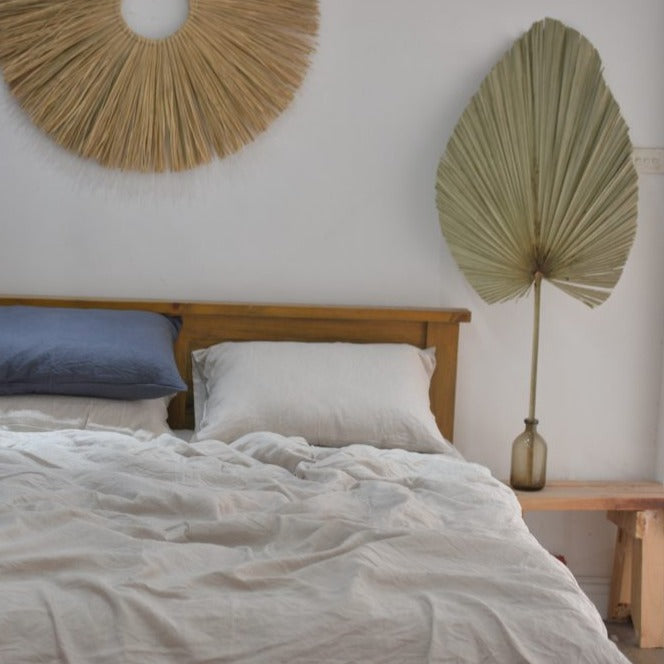 Cream Bamboo Linen Duvet Cover Set – 4-Piece Bed Linen | 45% Linen 55% Bamboo Rayon | 165 GSM