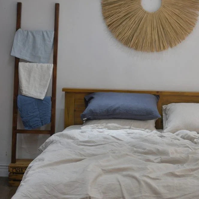 Cream Bamboo Linen Duvet Cover Set – 4-Piece Bed Linen | 45% Linen 55% Bamboo Rayon | 165 GSM