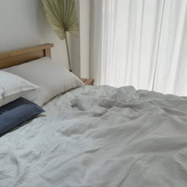 Cream Bamboo Linen Duvet Cover Set – 4-Piece Bed Linen | 45% Linen 55% Bamboo Rayon | 165 GSM