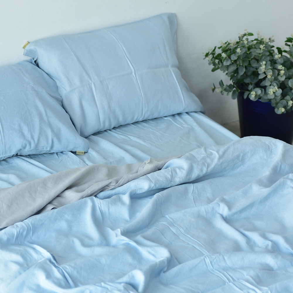 Pale Bamboo Linen Duvet Cover | 45% Linen 55% Bamboo Rayon