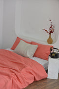 Bamboo Linen Duvet Cover - Raspberry | 45% Linen 55% Bamboo Rayon