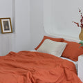 Squash Bamboo Linen Duvet Cover Set – 4-Piece | 45% Linen 55% Bamboo Rayon