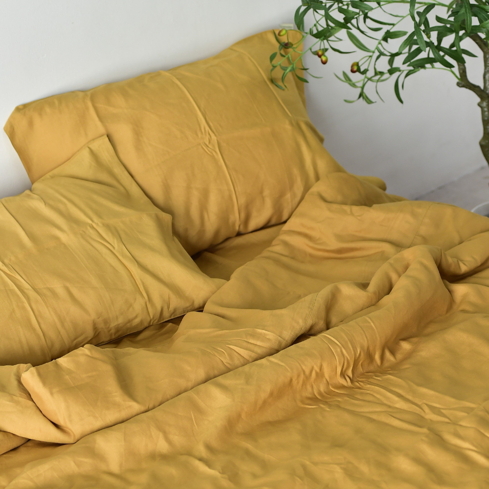 Yellow Bamboo Linen Pillowcases