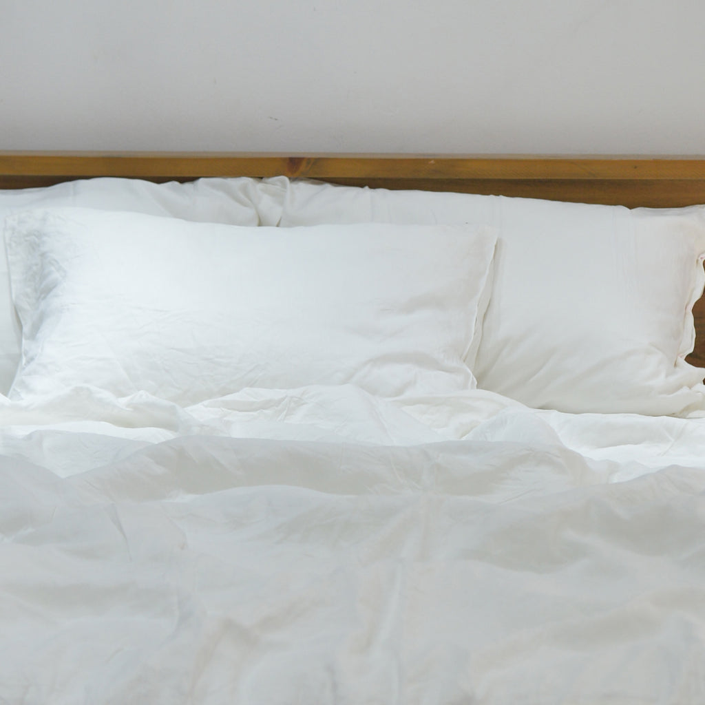 White Bamboo Linen Duvet Cover Set – 4-Piece | 45% Linen 55% Bamboo Rayon