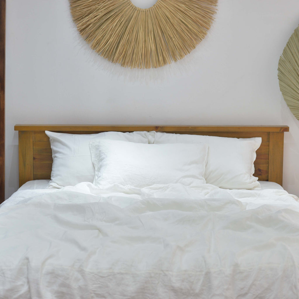 White Bamboo Linen Duvet Cover Set – 4-Piece | 45% Linen 55% Bamboo Rayon