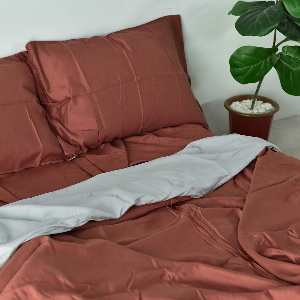 Brick Bamboo Linen Pillowcases