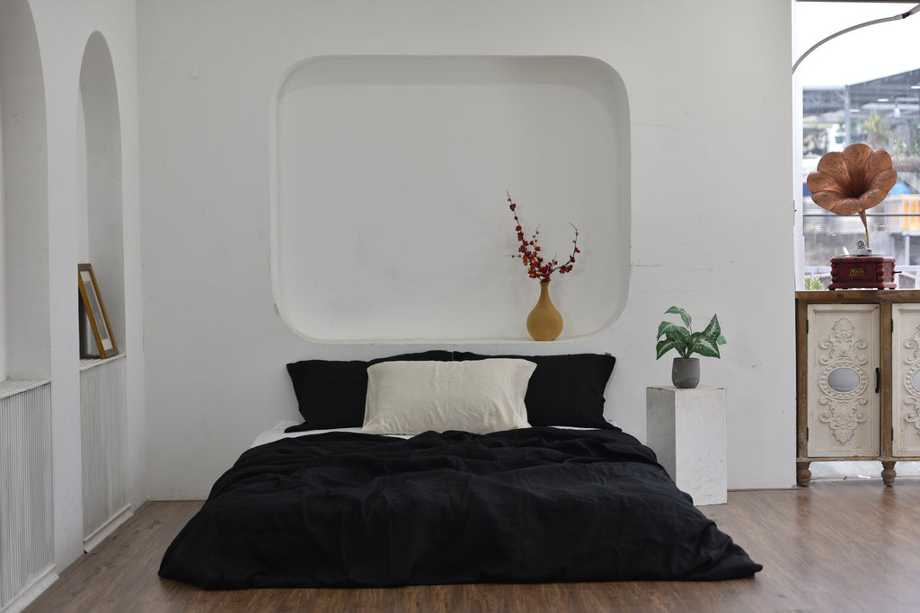 Ink Bamboo Linen Duvet Cover | 45% Linen 55% Bamboo Rayon