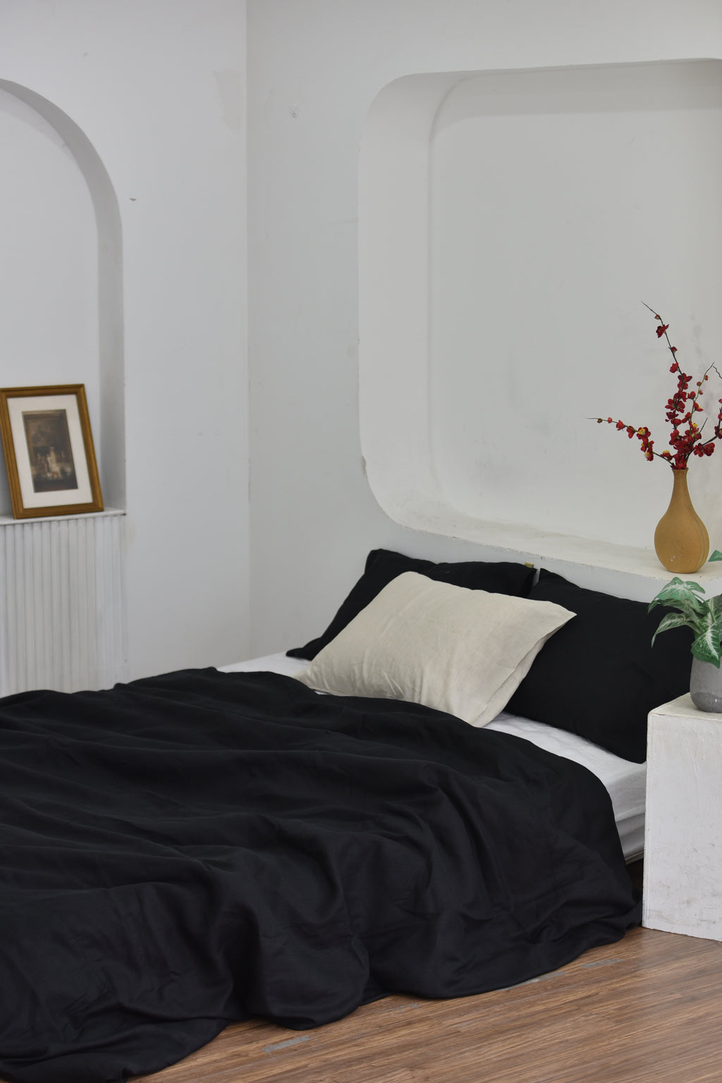 Ink Bamboo Linen Duvet Cover | 45% Linen 55% Bamboo Rayon