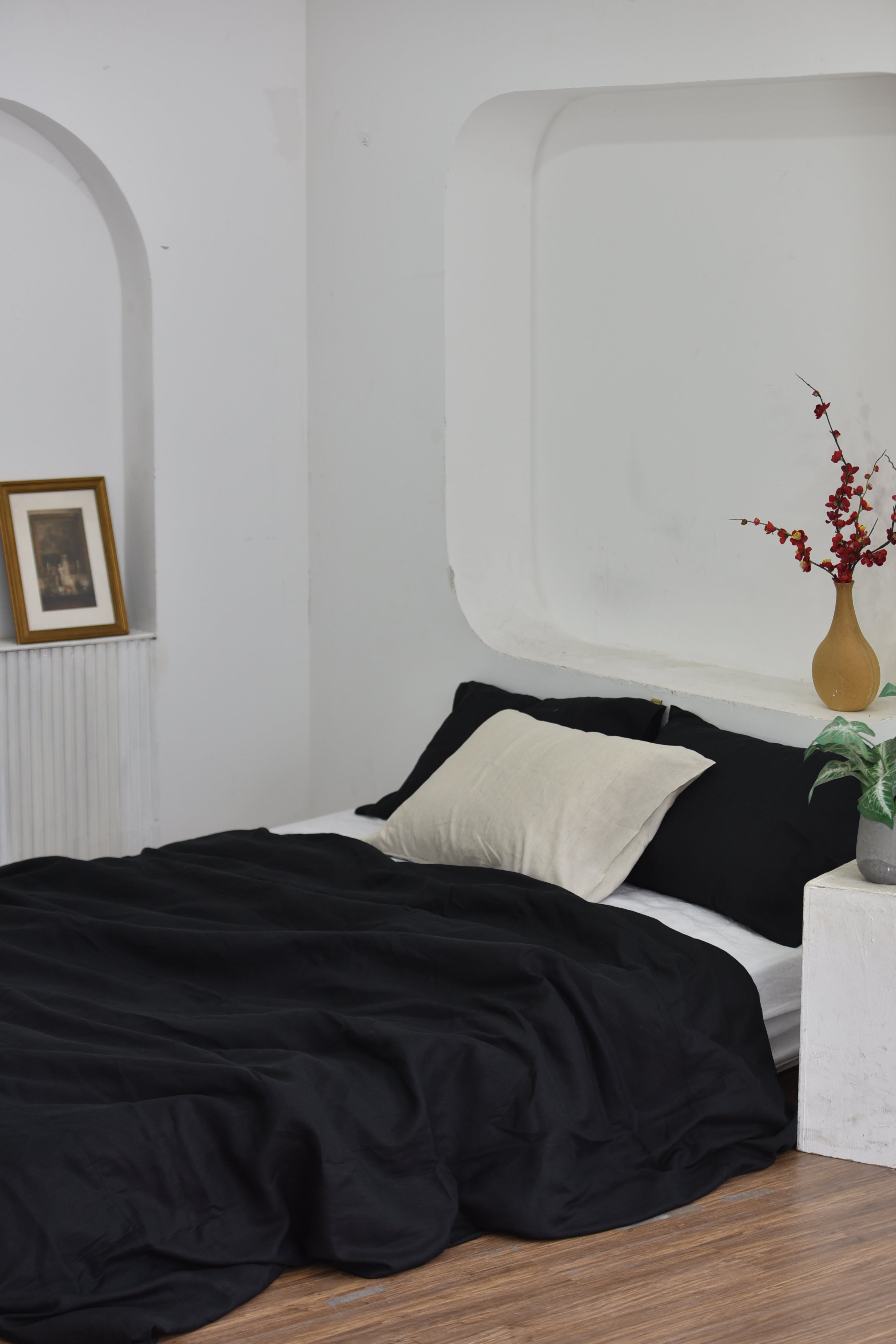 Ink Bamboo Linen Duvet Cover | 45% Linen 55% Bamboo Rayon