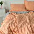 Cantaloupe Bamboo Linen Duvet Cover | 45% Linen 55% Bamboo Rayon