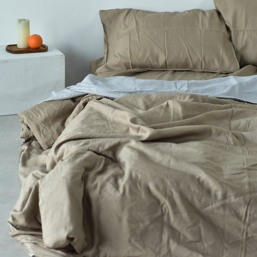 Bamboo Linen Duvet Cover - Sand | 45% Linen 55% Bamboo Rayon