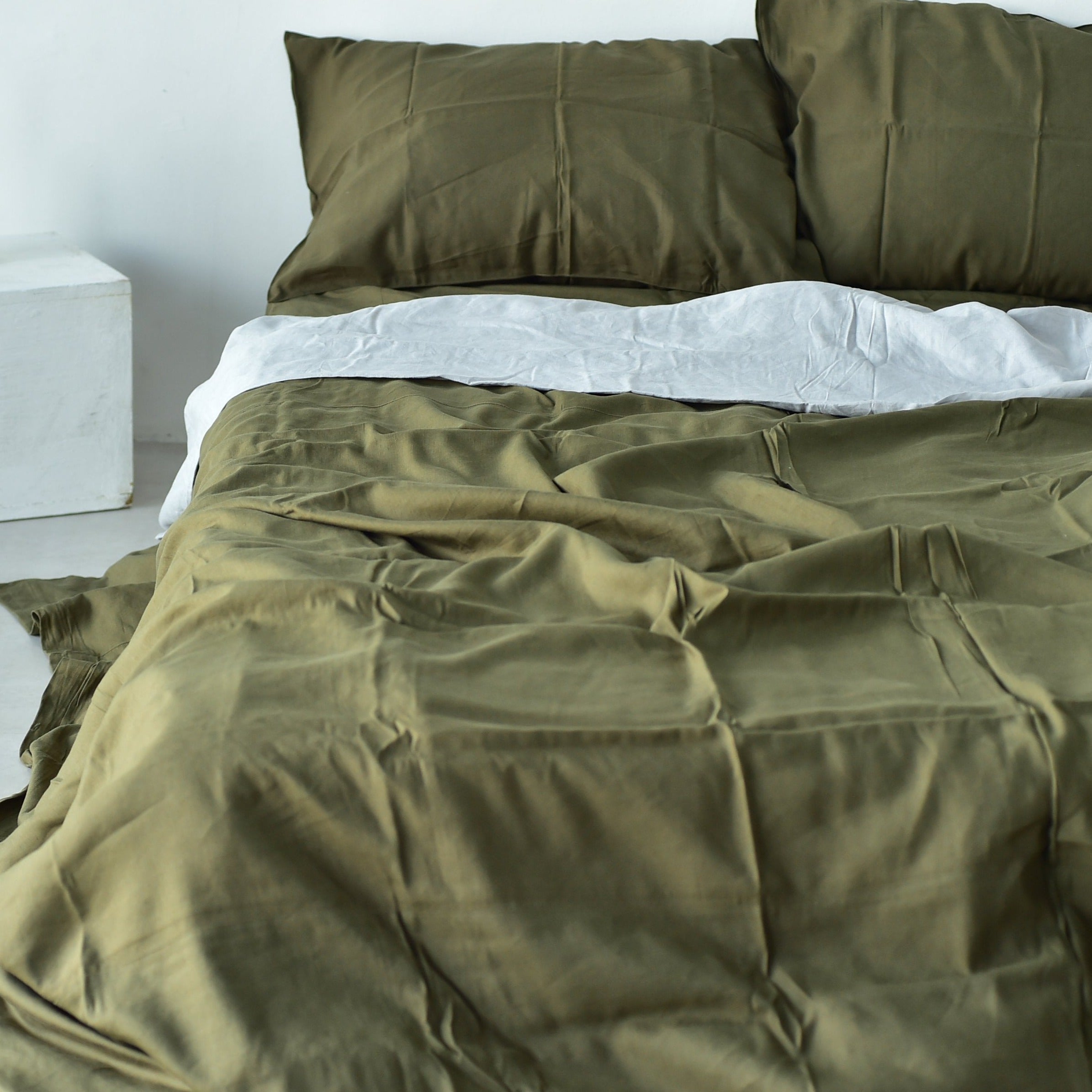 Seaweed Bamboo Linen Duvet Cover | 45% Linen 55% Bamboo Rayon