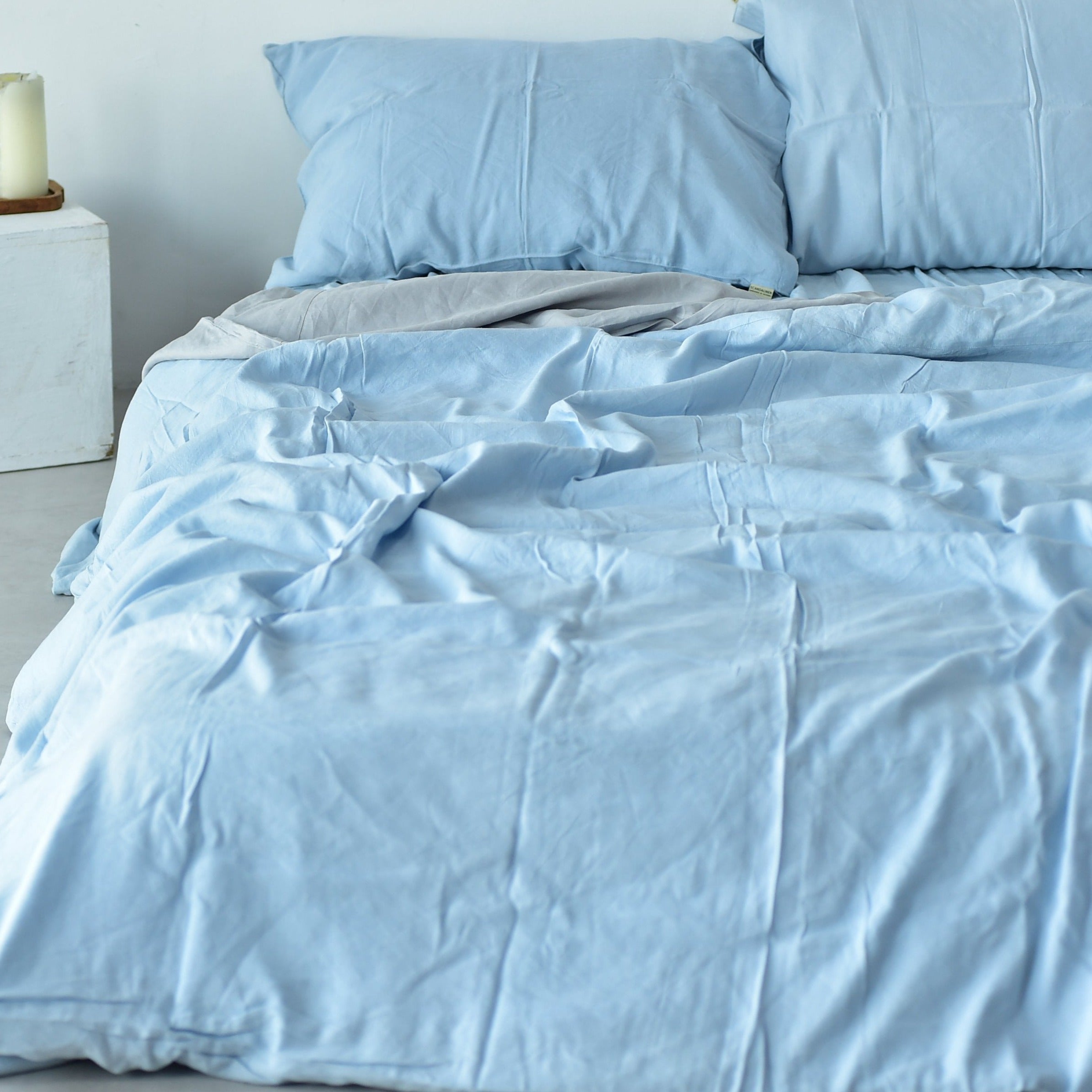 Pale Bamboo Linen Duvet Cover | 45% Linen 55% Bamboo Rayon