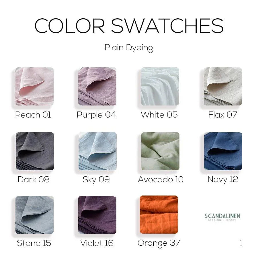 Azure Blue French Linen Fitted Sheet | Premium Linen Bedding