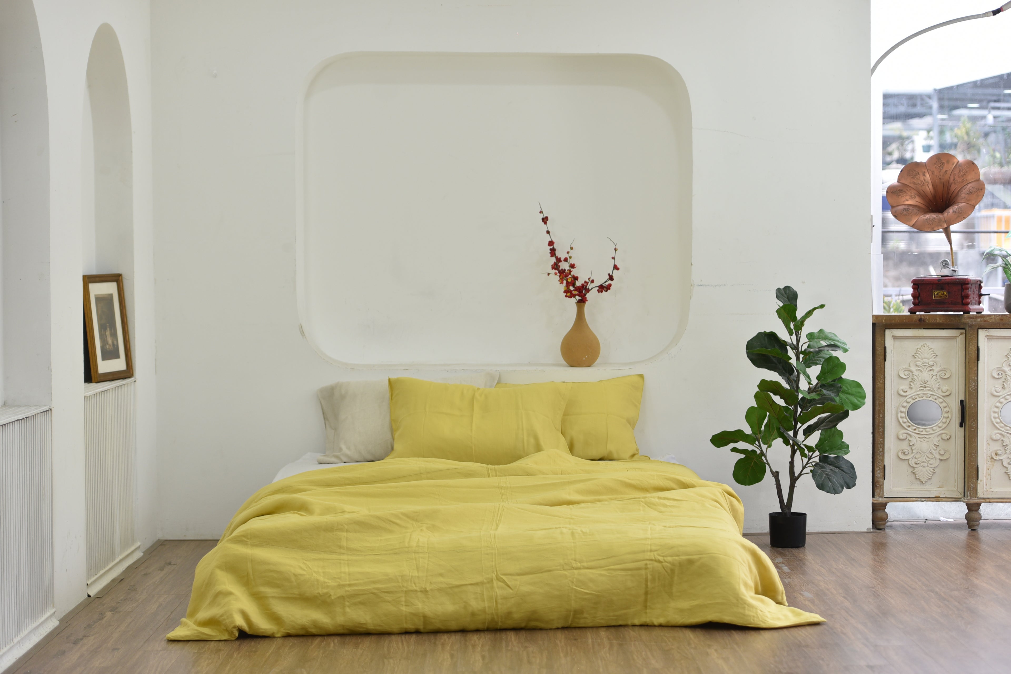 Pineapple Bamboo Linen Duvet Cover | 45% Linen 55% Bamboo Rayon