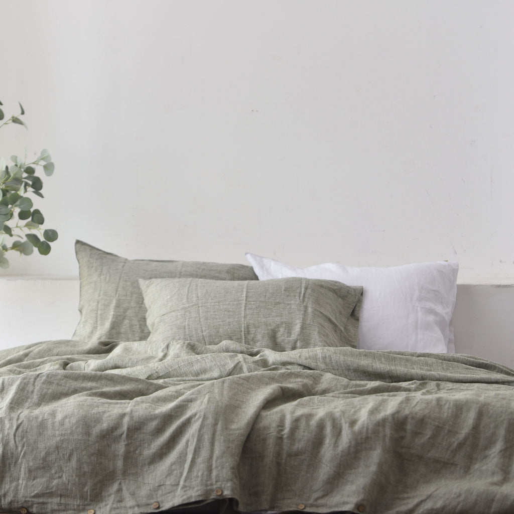 Asparagus French Linen Duvet Cover | Premium Bedding